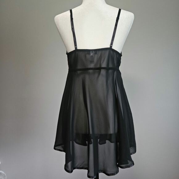 Cinema Etoile Lingerie Size L Black Red Lace Vamp Whimsygoth Mesh Festival Dress - Picture 3 of 10